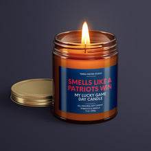 Load image into Gallery viewer, Smells Like A Patriots Win | New England Lucky Game Day Candle | Soy Wax Candle

