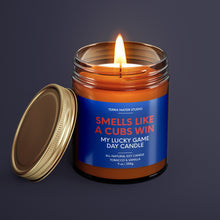 Load image into Gallery viewer, Smells Like A Cubs Win | Chicago Lucky Game Day Candle | Soy Wax Candle
