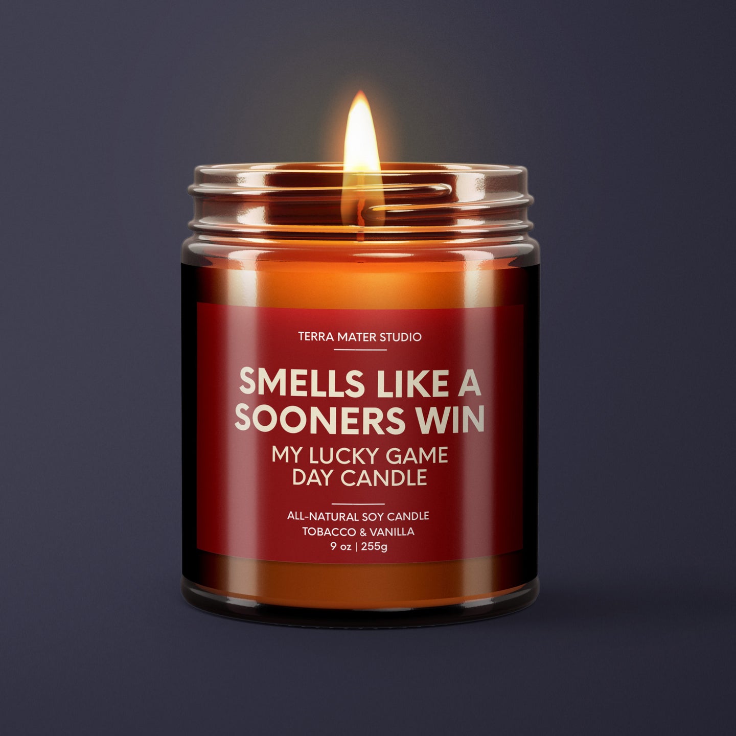 Smells Like A Sooners Win | Oklahoma Lucky Game Day Candle | Soy Wax Candle