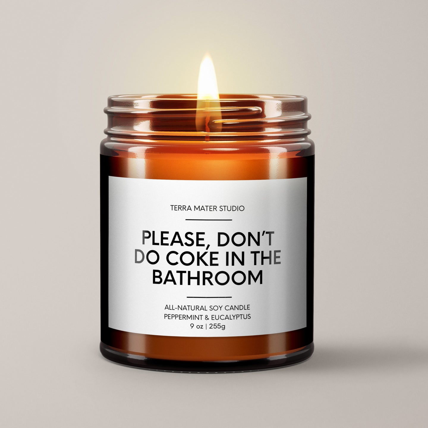 Please Don’t Do Coke In The Bathroom Soy Wax Candle | Funny New Home Gift