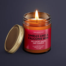 Load image into Gallery viewer, Smells Like A Falcons Win | Atlanta Lucky Game Day Candle | Soy Wax Candle
