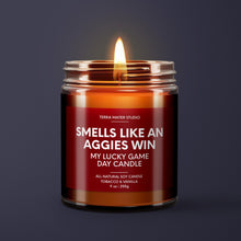 Load image into Gallery viewer, Smells Like An Aggies Win | Texas Lucky Game Day Candle | Soy Wax Candle
