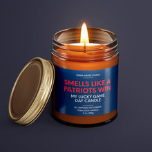 Load image into Gallery viewer, Smells Like A Patriots Win | New England Lucky Game Day Candle | Soy Wax Candle
