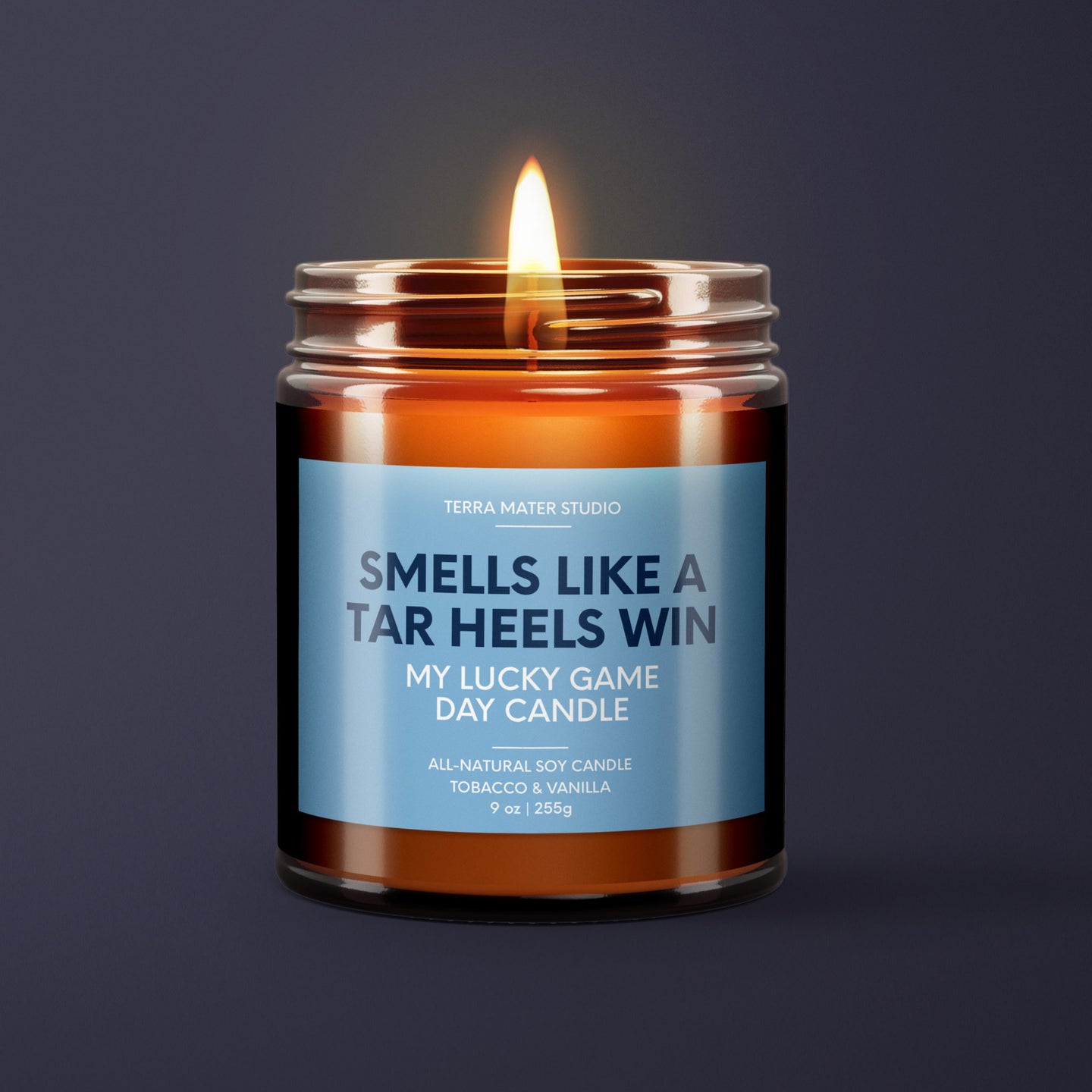 Smells Like A Tar Heels Win | North Carolina Lucky Game Day Candle | Soy Wax Candle