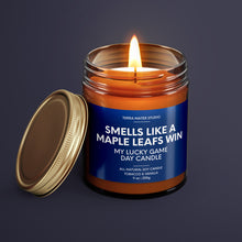 Load image into Gallery viewer, Smells Like A Maple Leafs Win | Toronto Lucky Game Day Candle | Soy Wax Candle
