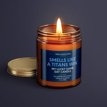Load image into Gallery viewer, Smells Like A Titans Win | Tennessee Lucky Game Day Candle | Soy Wax Candle
