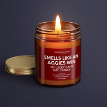 Load image into Gallery viewer, Smells Like An Aggies Win | Texas Lucky Game Day Candle | Soy Wax Candle
