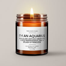 Load image into Gallery viewer, Aquarius Birthday Candle | Soy Wax Candle | Horoscope Candle
