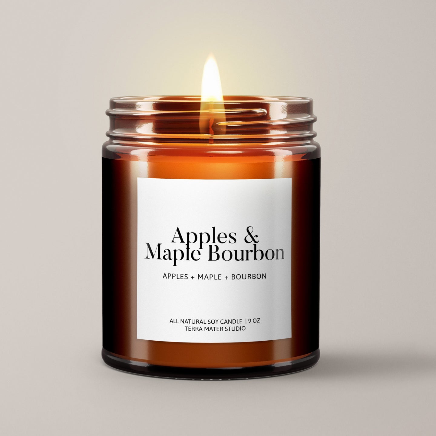 Apples + Maple Bourbon Soy Wax Candle