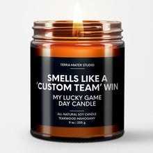 Load image into Gallery viewer, Smells Like a 'Custom Team' Win | Personalized Candle for Sports Fans