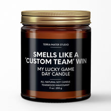 Load image into Gallery viewer, Smells Like a 'Custom Team' Win | Personalized Candle for Sports Fans