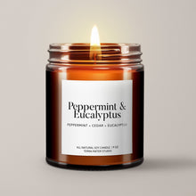 Load image into Gallery viewer, Peppermint + Eucalyptus Soy Wax Candle
