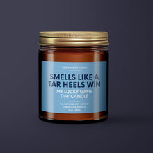 Load image into Gallery viewer, Smells Like A Tar Heels Win | North Carolina Lucky Game Day Candle | Soy Wax Candle
