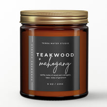 Load image into Gallery viewer, Teakwood Mahogany All-Natural Scented Candle | 50+ Hour Burn