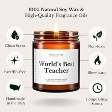 Load image into Gallery viewer, World's Best Teacher All-Natural Soy Wax Candle | Gift For Teacher
