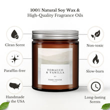 Load image into Gallery viewer, Tobacco & Vanilla All-Natural Scented Candle