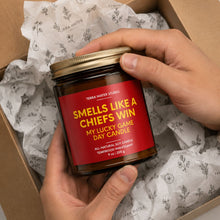 Load image into Gallery viewer, Smells Like A Chiefs Win Lucky Game Day Candle