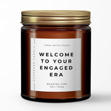 Load image into Gallery viewer, engaged era scented candle with lid on
