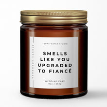 Load image into Gallery viewer, engagement scented candle with lid on