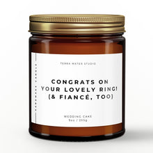 Load image into Gallery viewer, engagement gift for couple scented candle with lid on