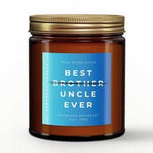 Load image into Gallery viewer, gift for brother new uncle scented candle with lid on