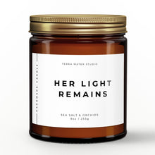 Load image into Gallery viewer, Her Light Remains All-Natural Scented Candle | Sympathy Gift | Condolences Candle