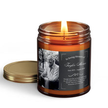 Load image into Gallery viewer, in loving memory condolences gift scented candle with lid on side