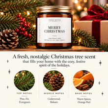 Load image into Gallery viewer, Merry Christmas Candle | Christmas Tree Scented Holiday Gift