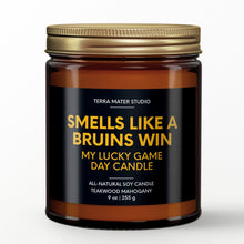 Load image into Gallery viewer, smells like a boston bruins win scented candle with lid on