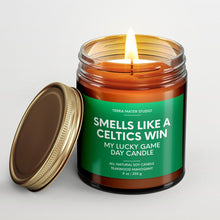 Load image into Gallery viewer, Smells Like A Celtics Win Lucky Game Day Candle | Celtics Merch | 50+ Hour Burn
