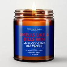 Load image into Gallery viewer, Smells Like A Bills Win Lucky Game Day Candle | Bills Merch | 50+ Hour Burn