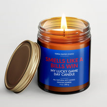 Load image into Gallery viewer, Smells Like A Bills Win Lucky Game Day Candle | Bills Merch | 50+ Hour Burn