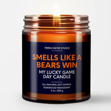 Load image into Gallery viewer, Smells Like A Bears Win Lucky Game Day Candle | Bears Merch | 50+ Hour Burn
