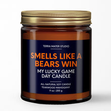 Load image into Gallery viewer, Smells Like A Bears Win Lucky Game Day Candle | Bears Merch | 50+ Hour Burn