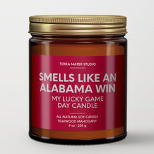 Load image into Gallery viewer, smells like a crimson tide alabama win scented candle with lid