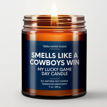 Load image into Gallery viewer, Smells Like A Cowboys Win Lucky Game Day Candle | Cowboys Merch | 50+ Hour Burn