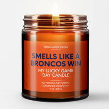 Load image into Gallery viewer, smells like a Denver broncos win scented candle