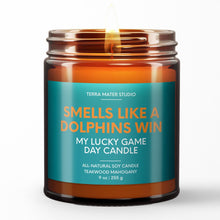 Load image into Gallery viewer, smells like a miami dolphins win scented candle