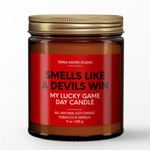 Load image into Gallery viewer, smells like a new jersey devils win scented candle with lid on