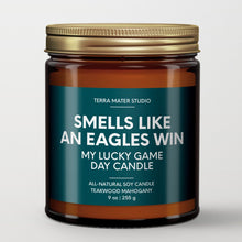 Load image into Gallery viewer, smells like a Philadelphia eagles win scented candle with lid