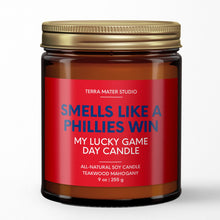 Load image into Gallery viewer, smells like a phillies win scented candle with lid