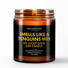 Load image into Gallery viewer, smells like a pittsburgh penguin win scented candle