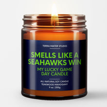 Load image into Gallery viewer, smells like a seattle seahawks win scented candle