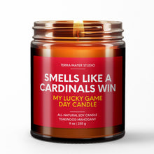 Load image into Gallery viewer, smells like a st louis cardinals win scented candle