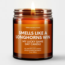 Load image into Gallery viewer, smells like a longhorns win scented candle for longhorns fans