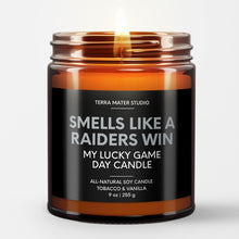 Load image into Gallery viewer, smells like a vegas raiders win scented candle