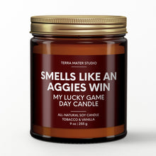 Load image into Gallery viewer, Smells Like An Aggies Win Lucky Game Day Candle | Aggies Merch | 50+ Hour Burn