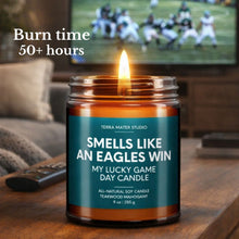 Load image into Gallery viewer, Smells Like An Eagles Win Lucky Game Day Candle