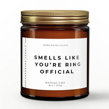 Load image into Gallery viewer, smells like you're ring official scented candle with lid on