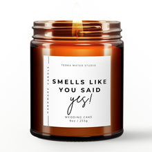 Load image into Gallery viewer, smells like you said yes engagement scented candle